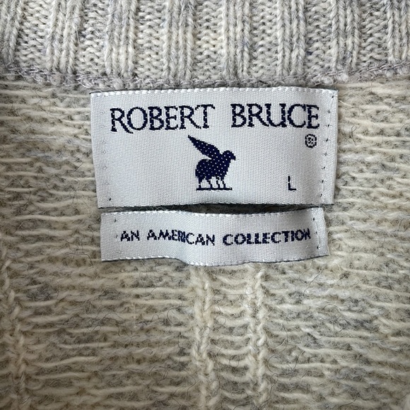 Robert Bruce Men's Cable Knit Sweater Grey L - Picture 4 of 5